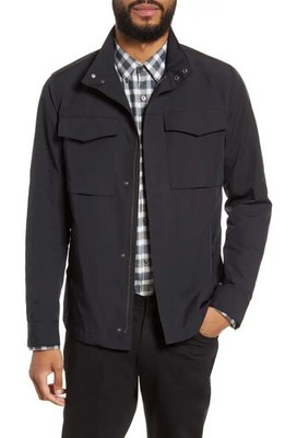THEORY Black Yost N Fuel Slim Fit Stand Collar Field Jacket M $495