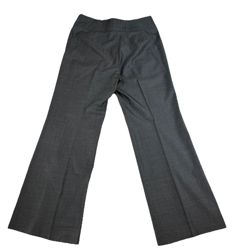 Carolina Herrera Pants Womens 8 Gray Wide Leg Dress Trousers CH Logo Buttons - Image 3 of 4