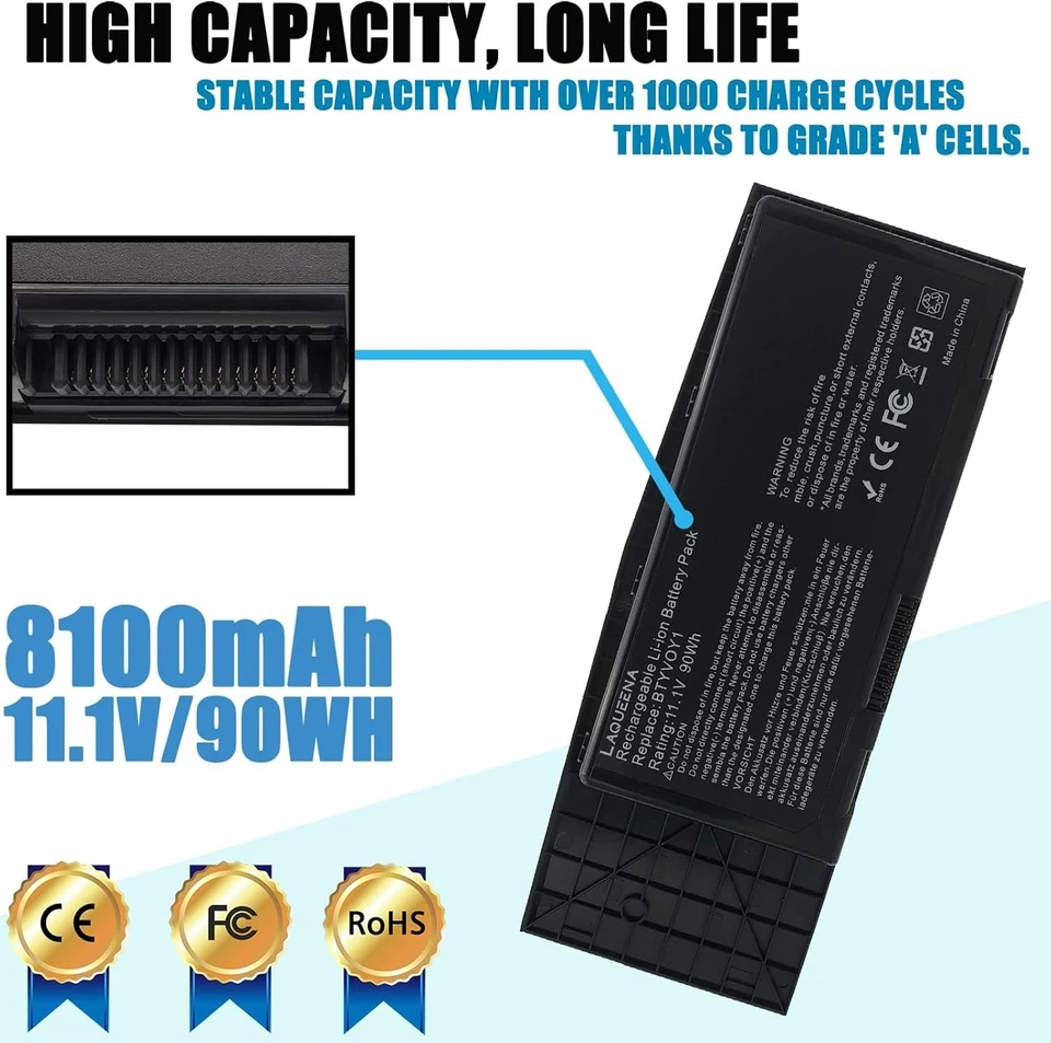 Alienware M17x R3 R4 11.1V 9-Cell Battery - Image 4 of 4