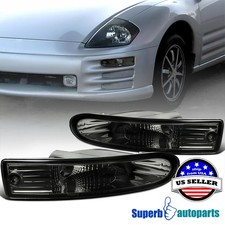 Fits 2000-2002 Mitsubishi 00-02 Eclipse Smoke Bumper Lights Parking Signal Pair