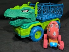 Dinosaur Press N'Go Light Up Car Dino Head Truck Hauler W/Cage