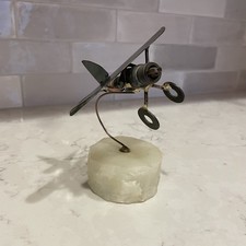 Vintage Spark Plug Airplane Folk Art Aviation...
