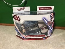 2009 Star Wars The Clone Wars FREECO SPEEDER & Obi-Wan Kenobi Set NEW NIB