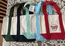 Trader Joe’s Mini Canvas Tote Bag Collector Set of 5 Colors – Limited NWT
