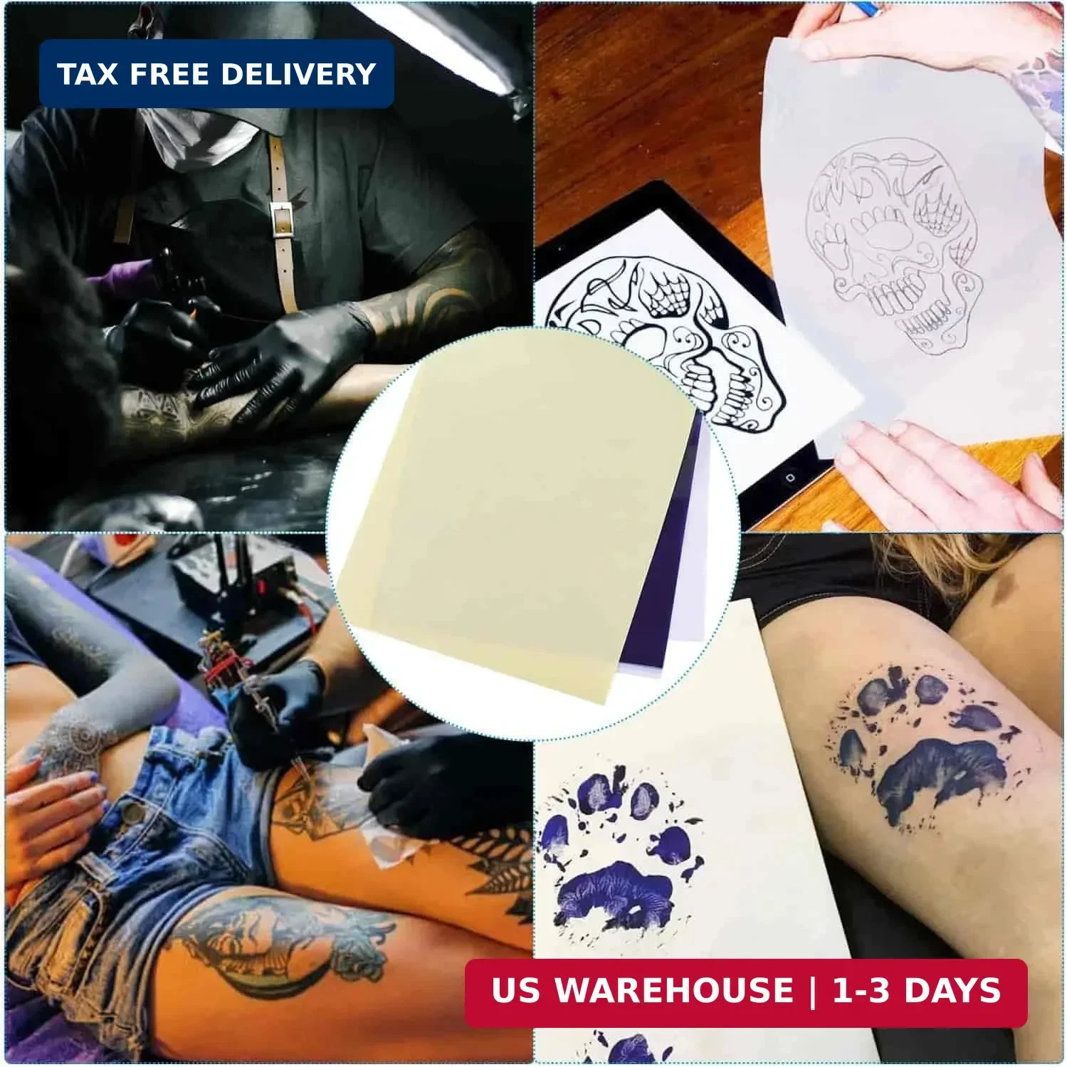 Tattoo Transfer Paper, Cridoz 20 Sheets Stencil Paper for Tattooing, Tattoo Tran image 7