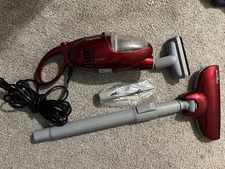 Euroflex Monster Italy Model H055 Handy Stick Handheld Vacuum Red & Attachments
