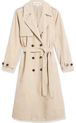 The Drop Women's Noa Trench Coat Beige (Hummus) Size S NWT Classic Double Breast