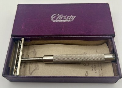 Vintage 1920's Christy Advertiser Single Edge Safety Razor in Original Box