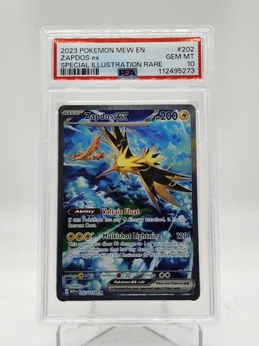 ZAPDOS EX 2023 POKEMON 151 SPECIAL ILLUSTRATION RARE #202 PSA 10 Q0895