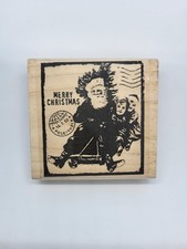 Fun with Santa K5544 Stampington  Company Wood Mounted Rubber Stamp Christmas