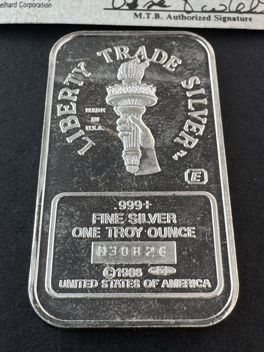 Vintage 1986 MTB / Englehard Statue of Liberty 1oz .999 Fine