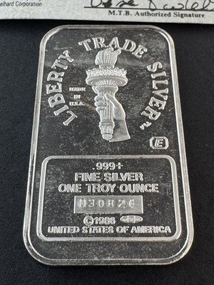 Vintage 1986 MTB / Englehard Statue of Liberty 1oz .999 Fine