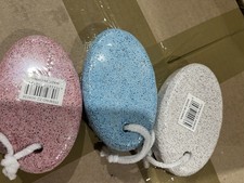 Exfoliating Pumice Stone Set Pack of 3 Pink Blue White with Rope