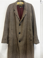 QUALITY DEADSTOCK VINTAGE 1960S MENS WOOL HOUNDSTOOTH MARK JEFFRIES COAT