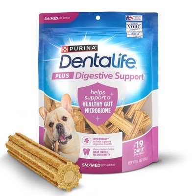 Plus Digestive Support Dog Treats for Small and Medium Dogs, Cleans Teeth, Fr...