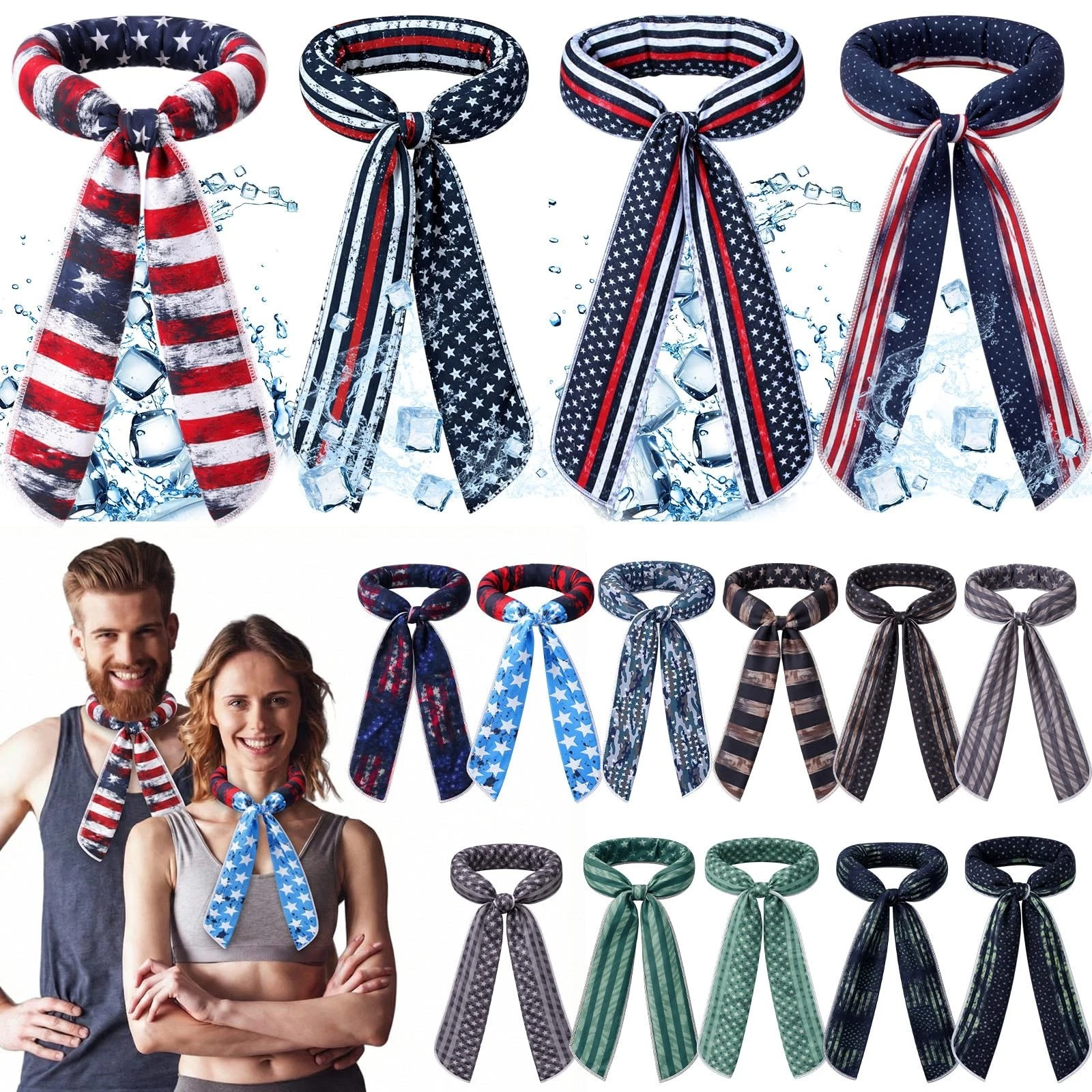 Chicingyou Cooling Neck Wraps Camouflage Neck Cooler Bandana Ice Wrap Scarf H...