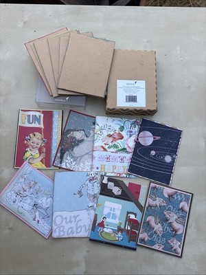 Lot of 8Papyrus Blank Note Cards & Envelopes Assorted Designs Mixed New Open Box