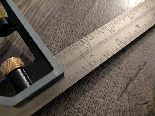 Vintage 12" JOHNSON Combination Square All Metal Made in USA - Picture 5 of 6