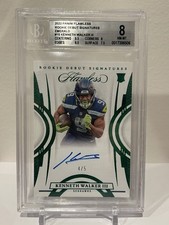 2022 Flawless, Kenneth Walker III, Rookie Debut Signatures, Emerald /5, BGS 8