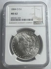1884 O Morgan Silver Dollar $1 MS62 NGC