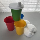 NEW Tupperware 7 oz  Bell Tumblers Set of 4 with Sipper Seals Primary Colors — photo 5