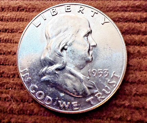 GEM BU UNCIRCULATED UNC MS 1953 SILVER FRANKLIN HALF DOLLAR BRILLIANT LUSTER