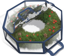 Wreath Storage Container - Clear Christmas Wreath Storage Bag, Dual Zipper and H