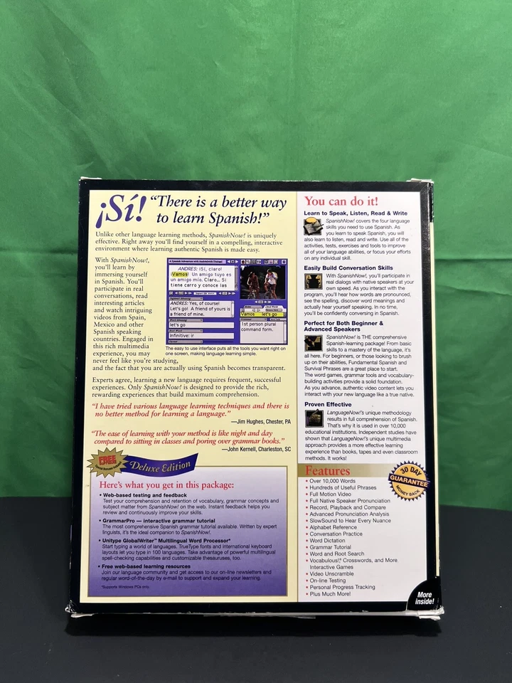 Learn Spanish Now! Windows/Mac CD-Rom Transparent Language Deluxe Ed Microphone - Image 2 of 4