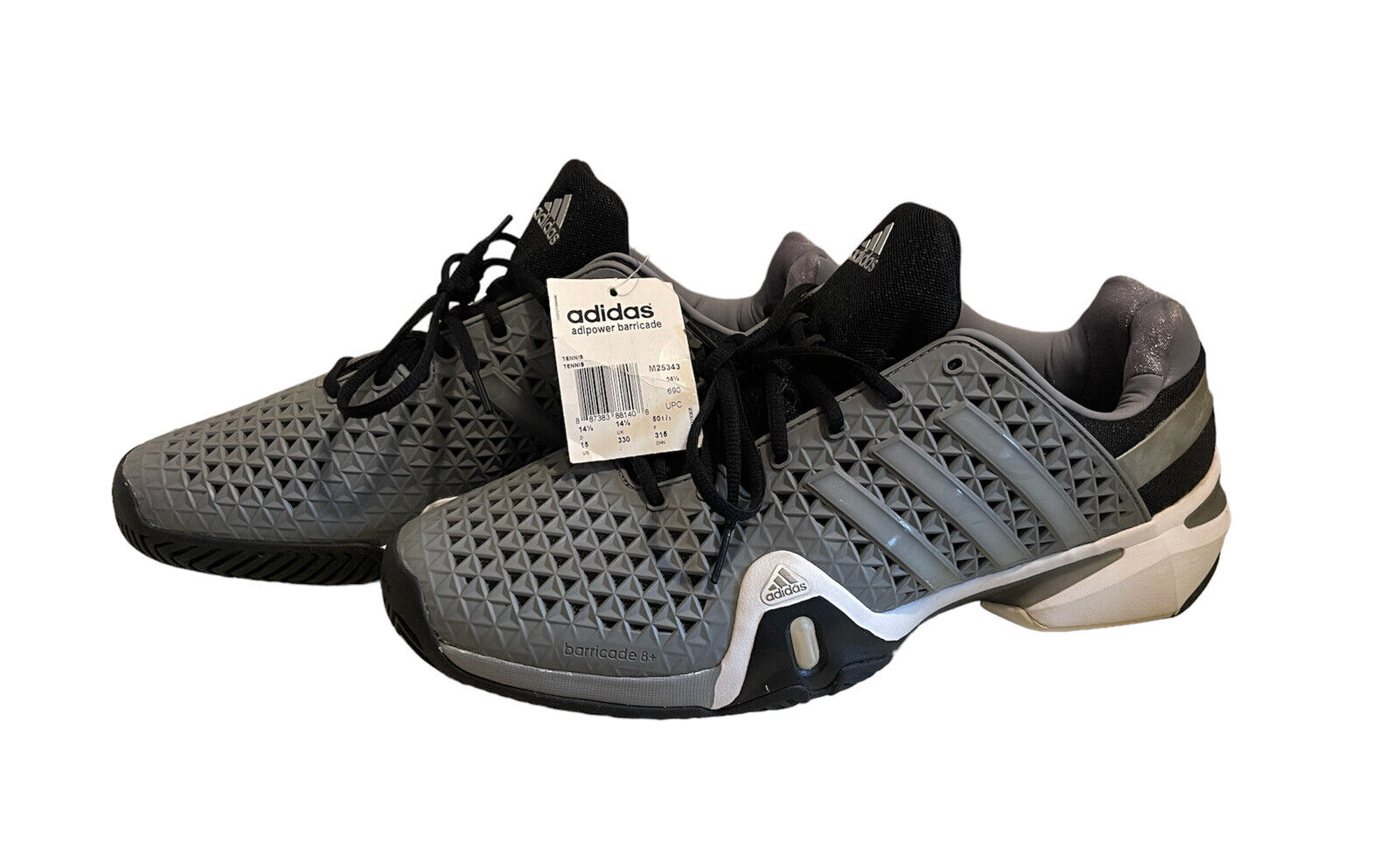 Adidas Men&#039;s Barricade 8+ Tennis Shoe Style #M25343 Grey/Silver (EUC) | eBay