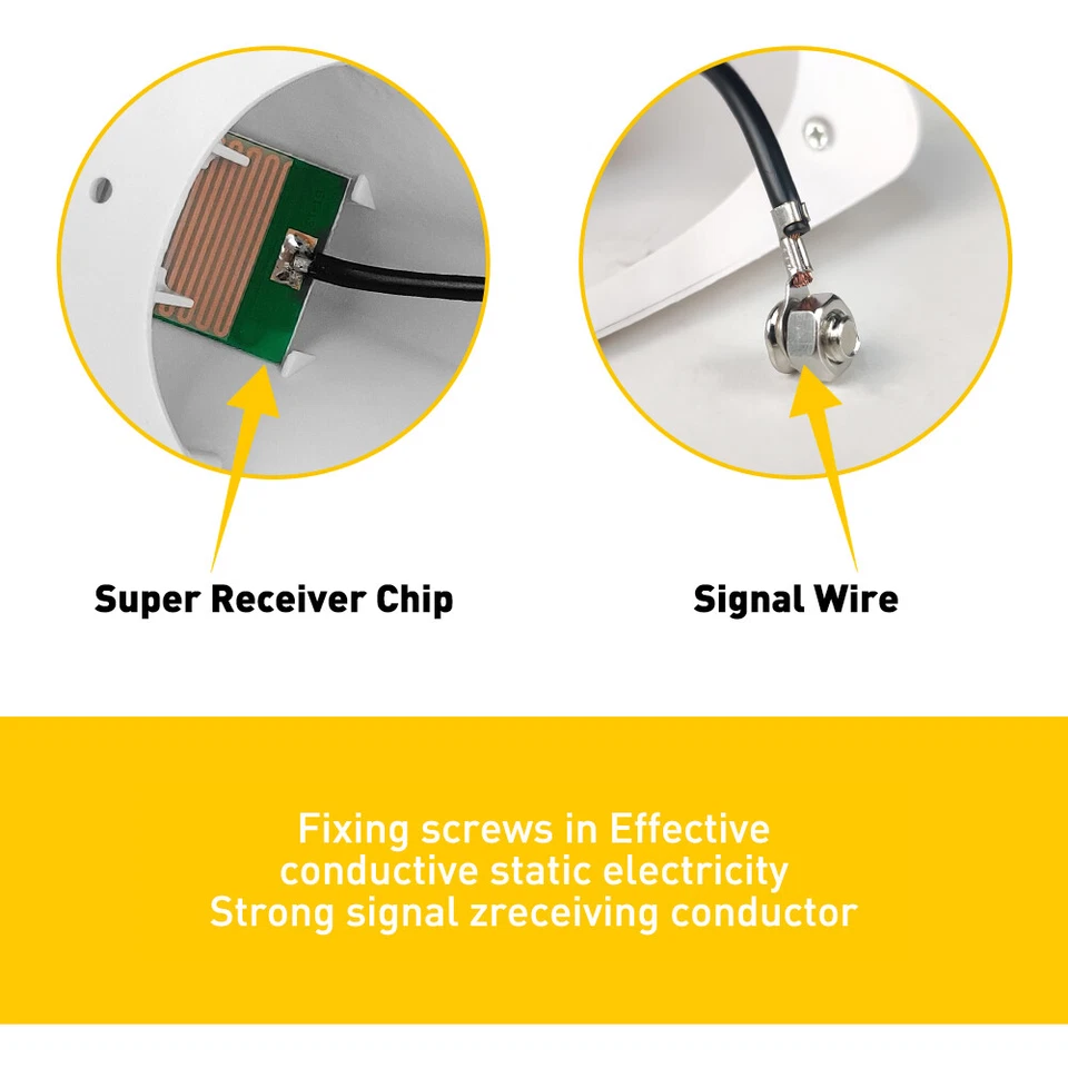 Antena de techo de aleta de tiburón para automóvil antena radio FM/AM señal de ajuste decoración universal plateada Foto 4 de 4