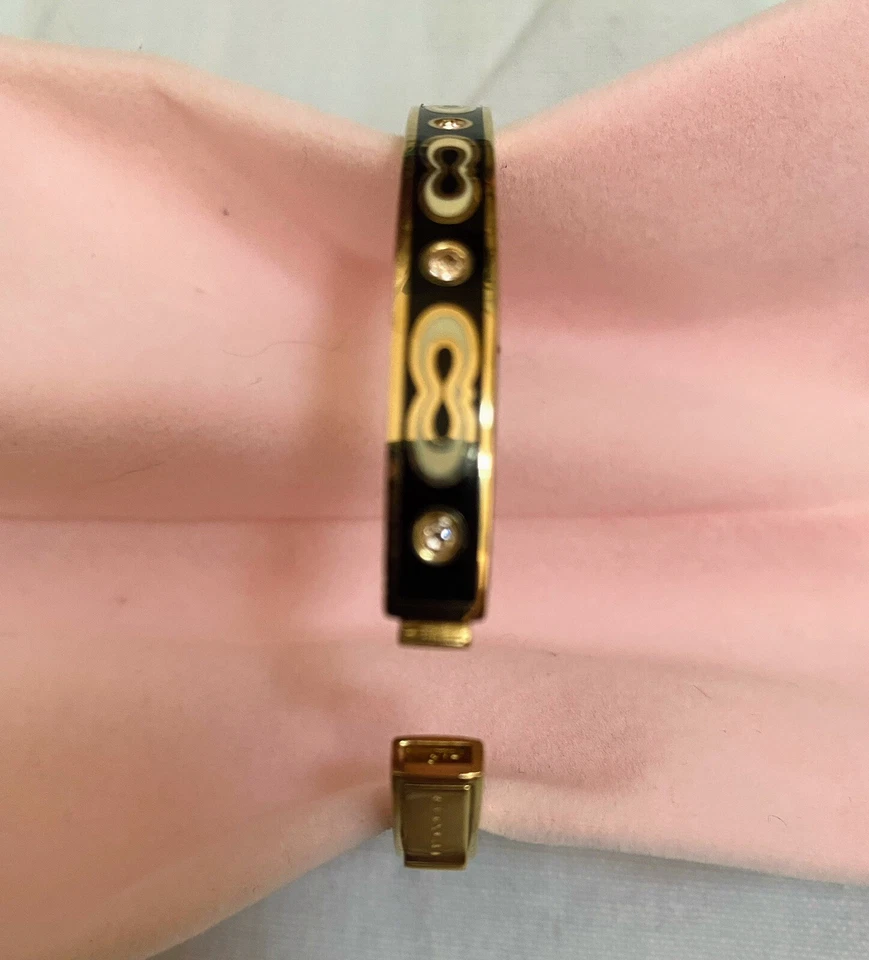 Brazalete Dorado Mujer Coach Nuevo Beso C Bisagras Brazalete Foto 3 de 4