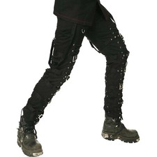MEN'S ELECTRO BONDAGE GOTHIC BLACK CYBER CHAIN GOTH JEANS PUNK ROCK TRIP PANTS