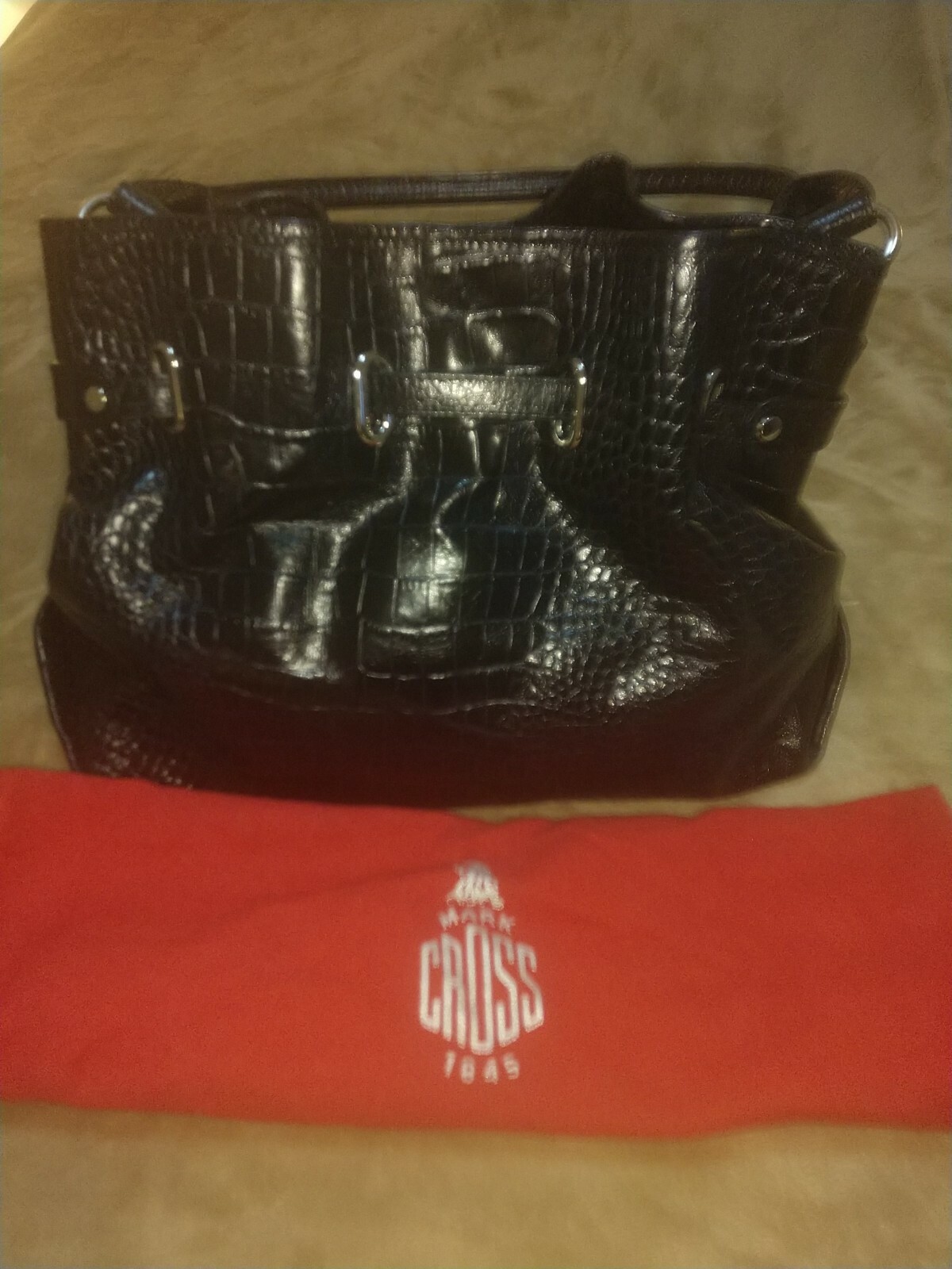 MARK CROSS Large Drawstring Madison Bucket Bag Bl… - image 2