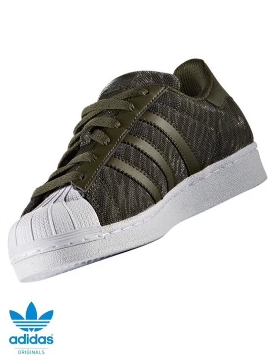 adidas Originals Superstar Glitter Trainers Olive Green BB0314 New Boxed |