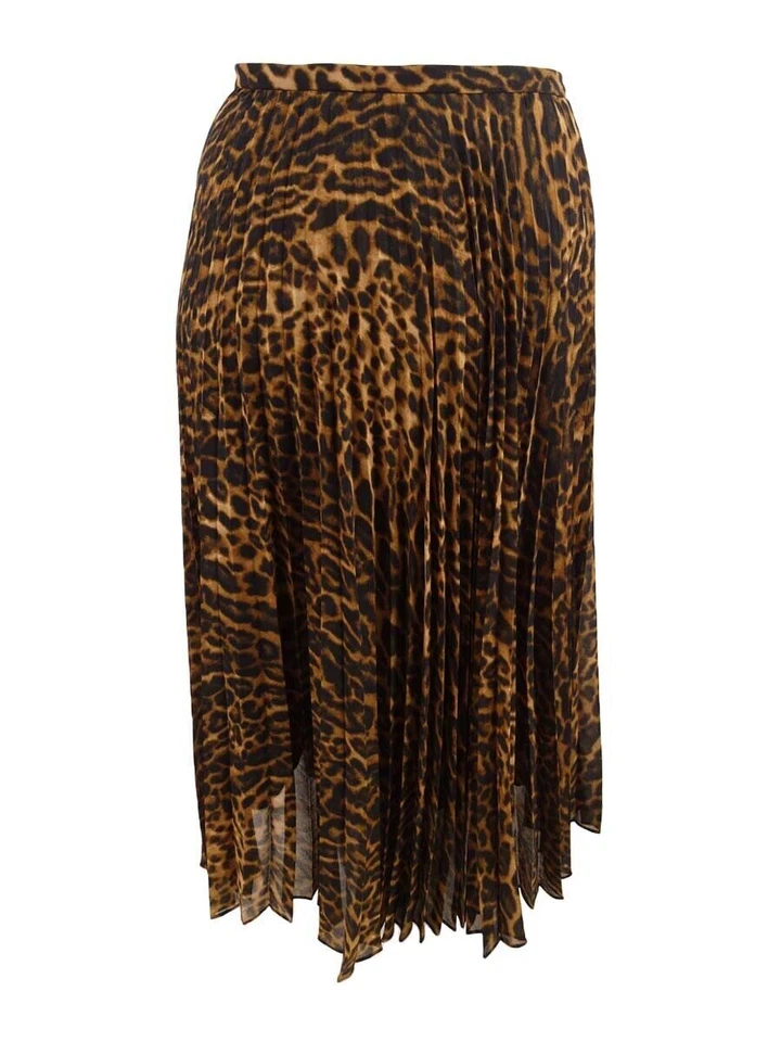 Ralph Lauren Animal Print Pleated Midi Skirt - Image 3 of 4