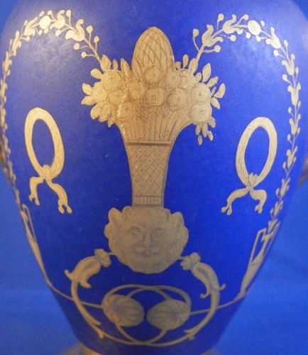 Antique 20thC Nymphenburg Porcelaine Bleu Doré Coffee Pot Service Kanne Allemand - Photo 3 sur 15