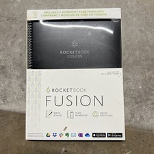 RocketBook Fusion Notebook Black Write Scan Share Reusable with Pen