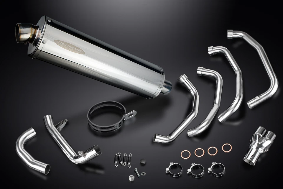 Silenciador de escape completo Kawasaki ZX-11 Ninja 1990-2001 4-1 18" ovalado de acero inoxidable Foto 3 de 4