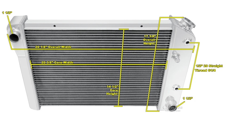 Radiador Champion de descuento de 3 filas para Chevrolet Monza 1978 1979 1980 #CC469 Foto 3 de 4