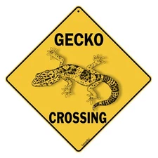 Gecko Crossing Sign NEW 12X12 Metal Lizard Reptile