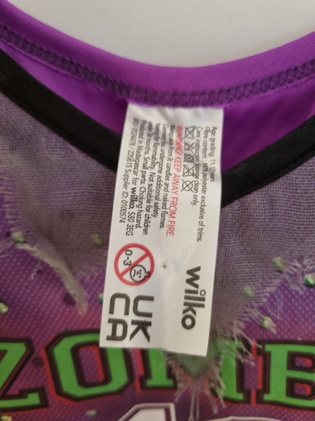 Purple Zombie Cheerleader Costume Age 1112 Please Read Description Re