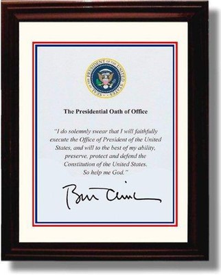 16x20 Framed Bill Clinton Autograph Promo Print - Presidential Oath of Office