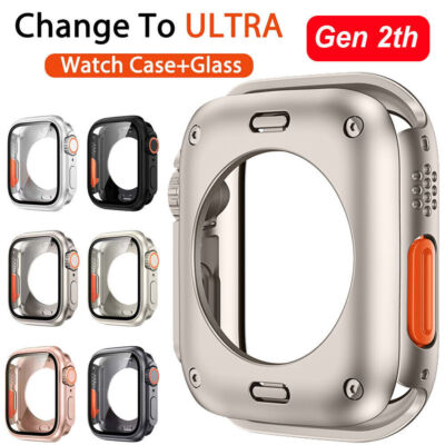 For Apple Watch Series 10 9 8 7 46mm 45mm 44mm Change to Ultra Case iWatch Cover