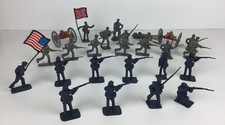 Vintage Civil War Toy Soldiers Lot of 27 including 2 Cannons GEN Lee Unbranded
