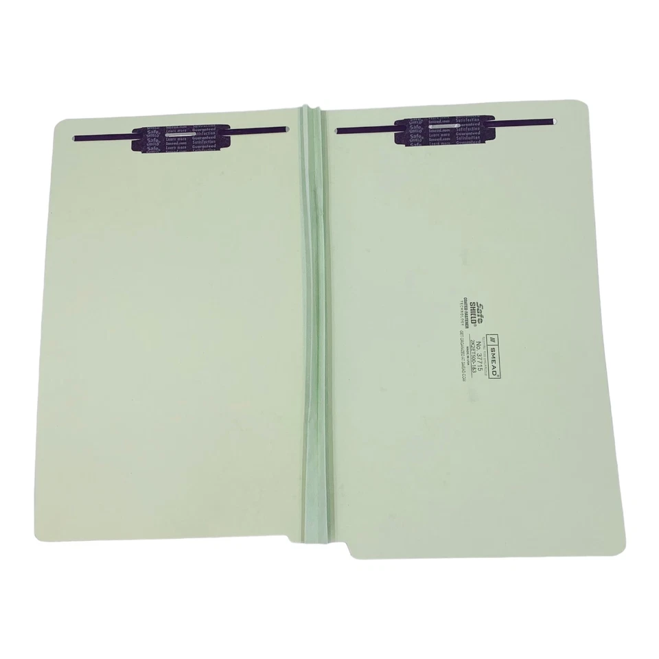 Carpetas de sujeción de lengüeta de extremo de tablero de prensado gris/verde legal Smead 37715 expansión de 2" Foto 2 de 4