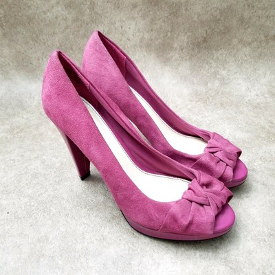 Fioni Womens 85238 Sz 7.5 W Purple Slip On Peep Toe 4