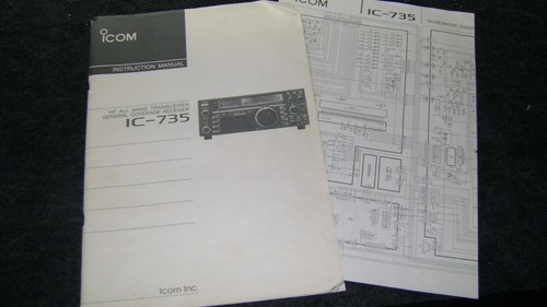 ORIGINAL Icom IC-735 Bedienungsanleitung & Schema BIN $19,95 VERSAND