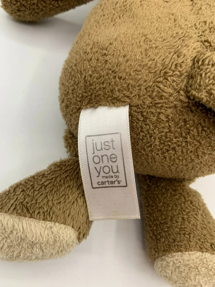 Sonajero de peluche Carters Just One Monkey 2012 marrón tostado relleno 8" atrevido 63014 RARO Foto 3 de 4