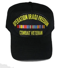 OPERATION IRAQI FREEDOM COMBAT VETERAN W/ RIBBONS HAT CAP OIF