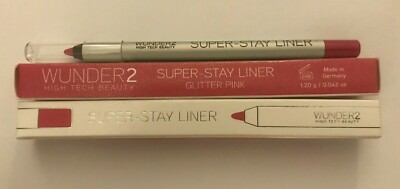 LOT OF 2 WUNDER 2 SUPER STAY LINER GLITTER PINK 0.042oz EACH NIP